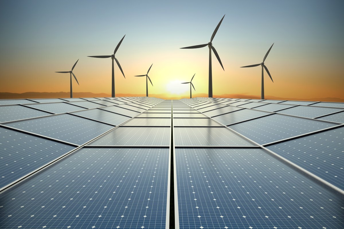 Wind turbines, solar power