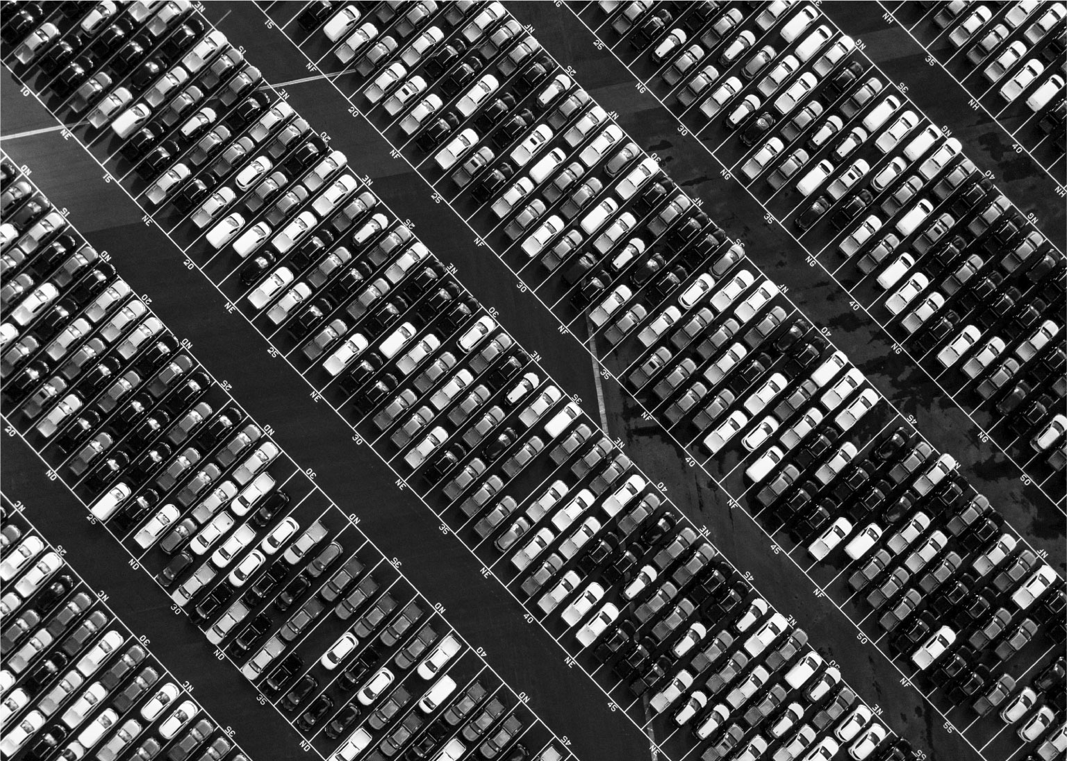 Parking lot full of cars